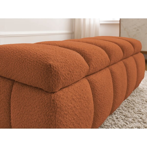 Panchina arancione con rivestimento in bouclé – Bobochic Paris-image-1