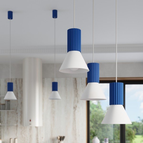 Lampadario blu in metallo ø 30 cm Niru – Sollux-image-1