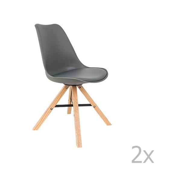 Set di 2 sedie grigie Kell - White Label