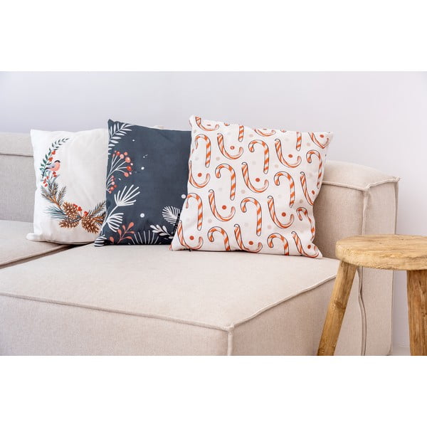 Cuscino natalizio con fodera in cotone, 45 x 45 cm Frosted Branches - Butter Kings-image-1