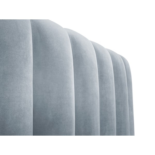 Letto matrimoniale imbottito azzurro con contenitore con griglia 160x200 cm Kelp - Micadoni Home-image-4