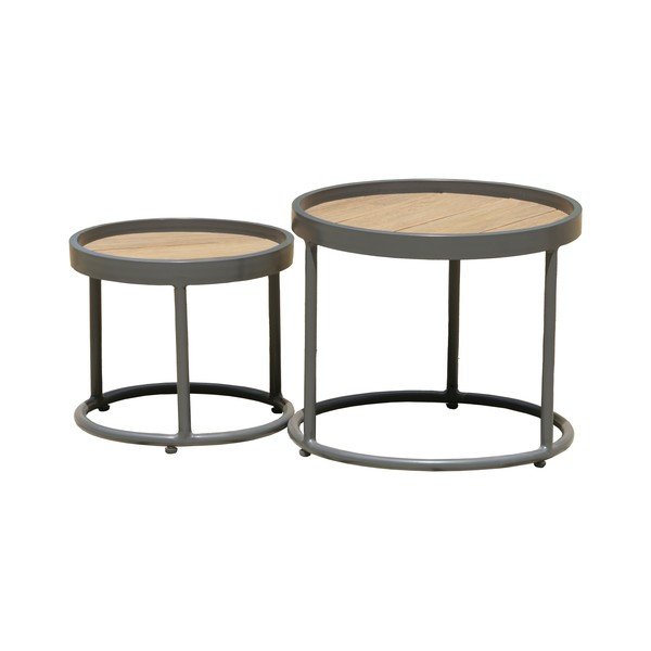 Tavolini da giardino rotondi in set di 2 pezzi ø 50 cm Silea - Garden Pleasure