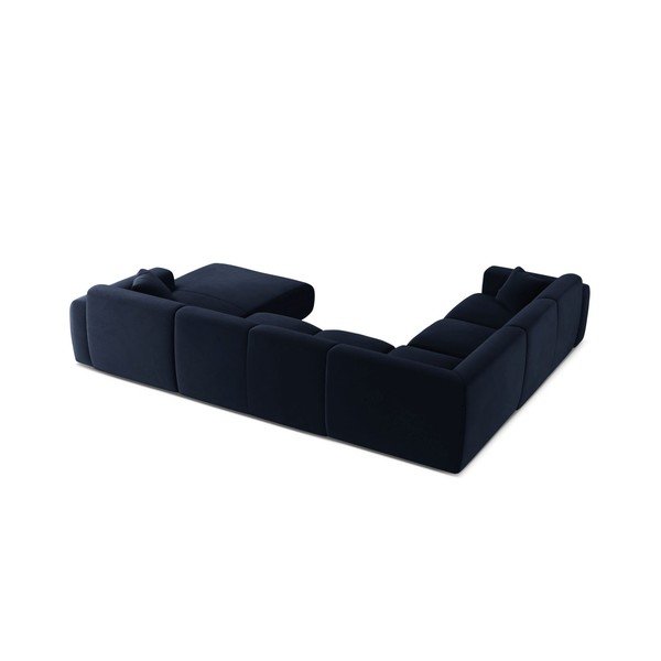 Divano angolare blu (a U) con rivestimento in velluto Molino – Micadoni -image-2