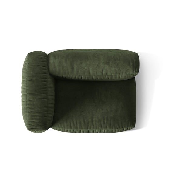 Parte divano componibile verde (con penisola a sinistra) con rivestimento in velluto Martina – Micadoni -image-3