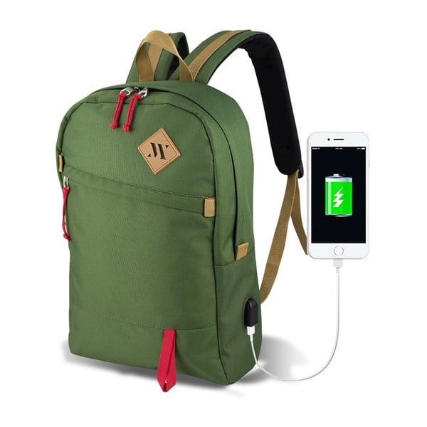 Zaino verde con porta USB My Valice FREEDOM Smart Bag - Myvalice