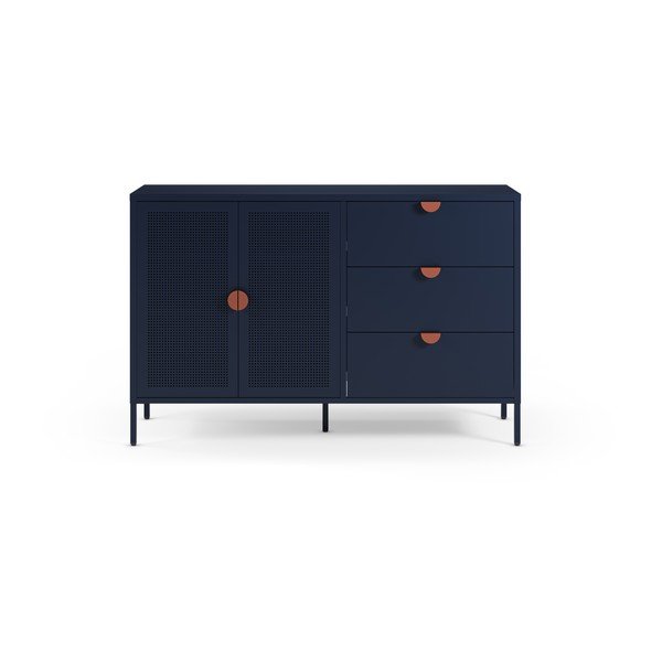 Credenza blu scuro in metallo 140x90x40 cm Sayla – Marckeric