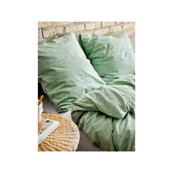 Set copripiumino e federa verde chiaro in cotone per letto singolo 140x200 cm Cheerful – Södahl-image-1