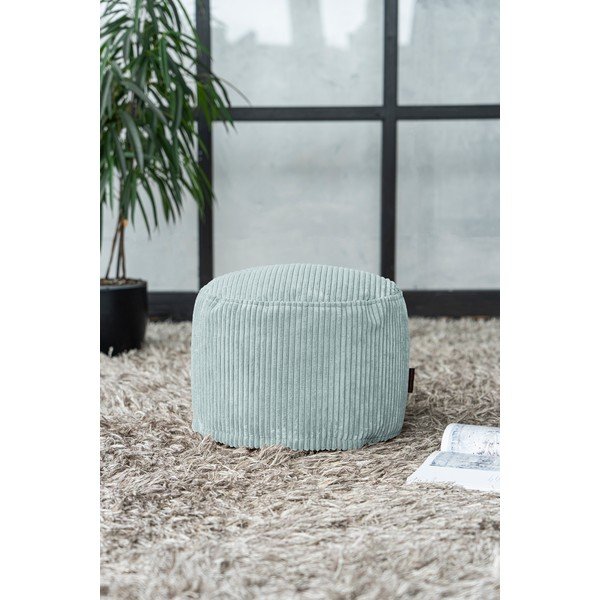 Puof a sacco color menta con rivestimento in velluto a coste Mini – SLOWDOWN-image-4