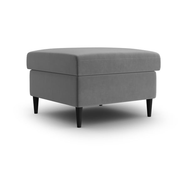 Poggiapiedi grigio chiaro con rivestimento in velluto Kyoto – Cosmopolitan Design-image-1