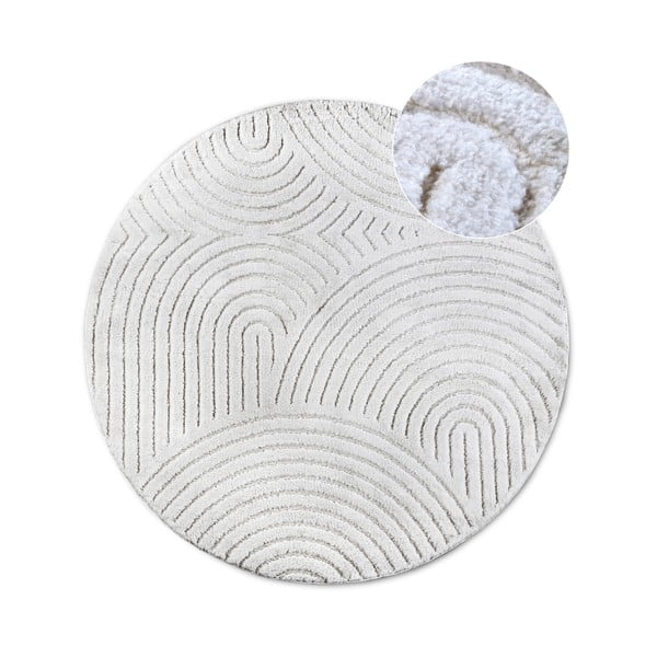 Tappeto rotondo bianco ø 200 cm Panglao New York White – Elle Decoration