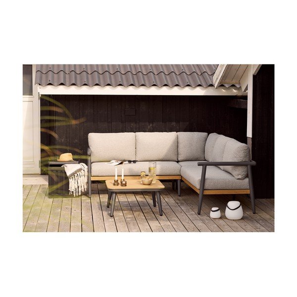 Set di mobili da giardino grigio imbottito per 4 persone Comillas – House Nordic-image-1