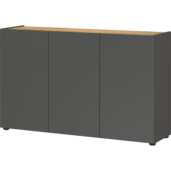 Armadietto color antracite con effetto rovere 120x76x34 cm Adrano – Germania-image-3