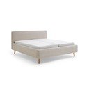 Letto matrimoniale imbottito beige rete non inclusa 180x200 cm Mattis Cord – Meise Möbel