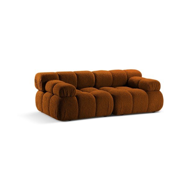 Divano componibile color terracotta con rivestimento in bouclé 188 cm – Micadoni -image-1
