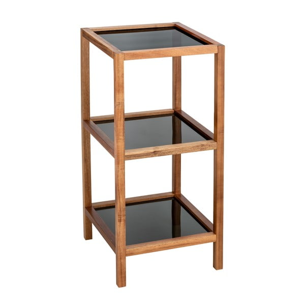 Mensola da bagno in vetro di colore nero-naturale 36x79 cm Fondi - Wenko-image-1