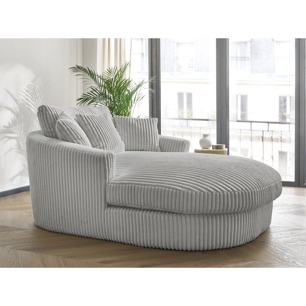 Poltrona grigia con rivestimento in velluto a coste Belem – Bobochic Paris-image-1