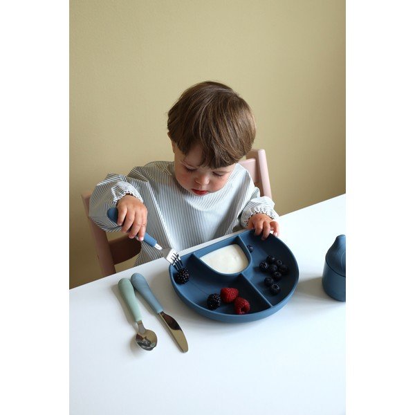 Posate per bambini verde/blu in silicone 3 pz Ocean Mix – Cam Cam Copenhagen-image-1