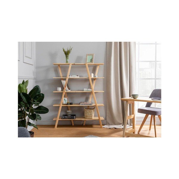 Libreria in legno di pino di colore naturale 120x148 cm Perla - Kalune Design-image-3