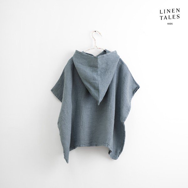 Accappatoio per bambini in lino blu taglia 1-2 anni Blue Fog - Linen Tales-image-2