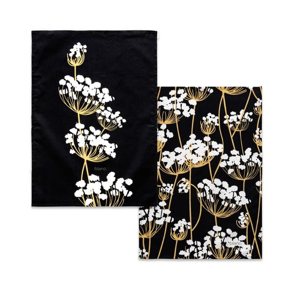 Set di 2 asciugamani in cotone 50x70 cm Golden sprouts - Blanc