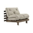 Poltrona greige allungabile con rivestimento in lino Roots Carob – Karup Design