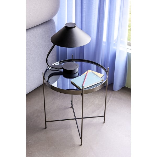 Tavolo contenitore nero con piano a specchio Dorotea, ø 43 cm - Hübsch-image-1