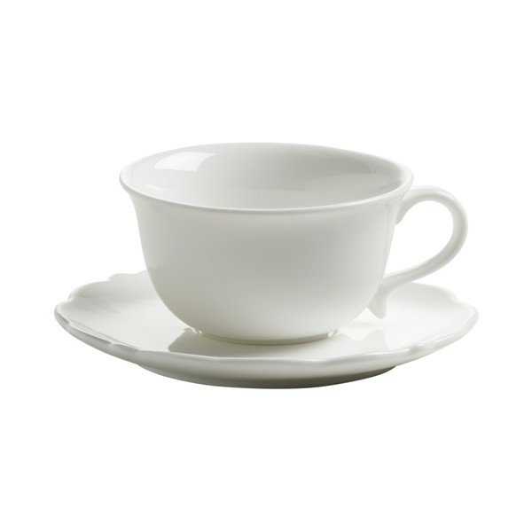 Sada 4 porcelánových šálků na espresso s podšálkem Maxwell & Williams White Rose, 90 ml