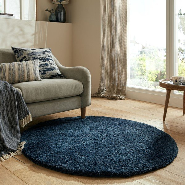 Tappeto rotondo blu scuro ø 133 cm - Flair Rugs-image-1