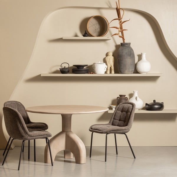 Sedie da pranzo in set grigie in velluto 2 pz Crate – WOOOD-image-1