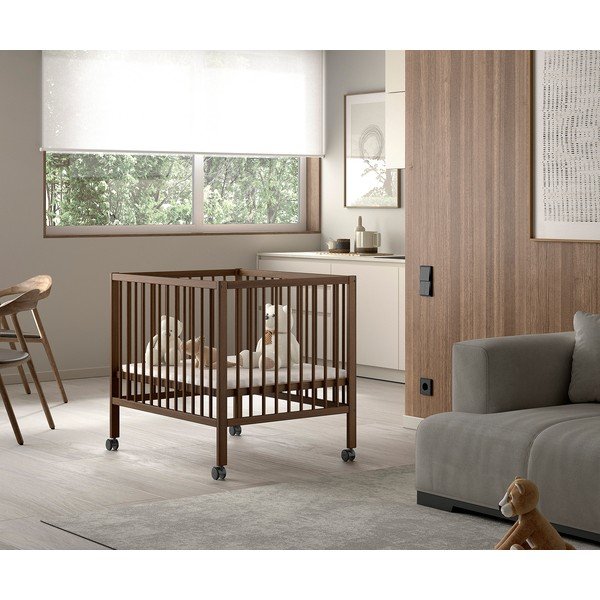 Lettino marrone in faggio massiccio 95x75 cm Dino – Vipack-image-1