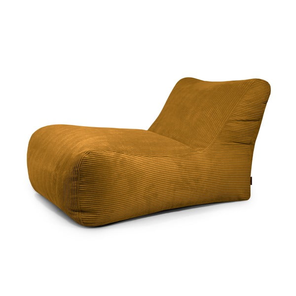 Puof a sacco color senape con rivestimento in velluto a coste Lounge 100 – SLOWDOWN