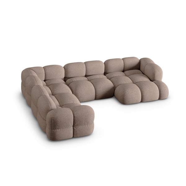 Divano angolare marrone (con penisola a sinistra/a U) Loretto – Cosmopolitan Design