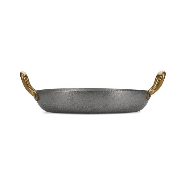 Piatto da portata argentato in metallo ø 24 cm Serve – BonBistro-image-3