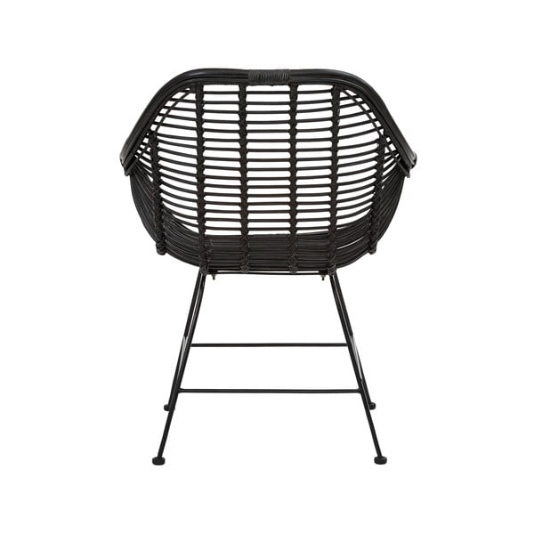 Sedie da pranzo in rattan nero in set di 2 Kiran - Støraa-image-2