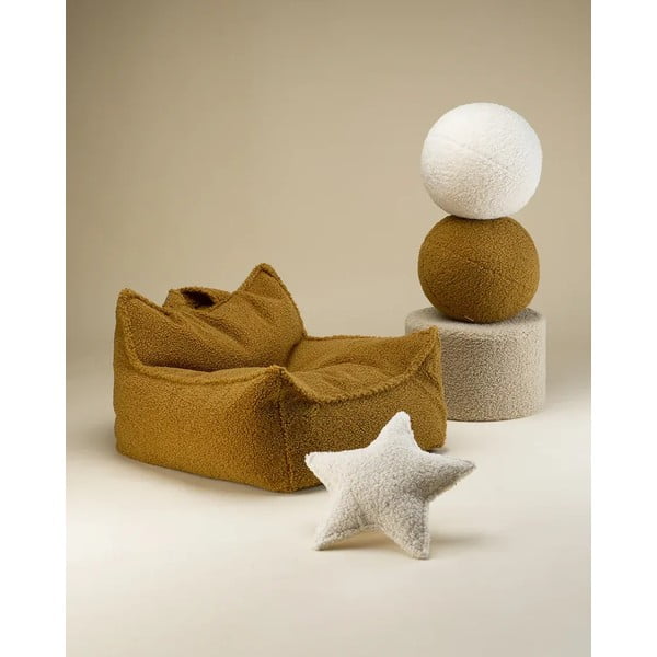 Cuscino per divano da bambini marrone con rivestimento in bouclé Ball – Wigiwama-image-2