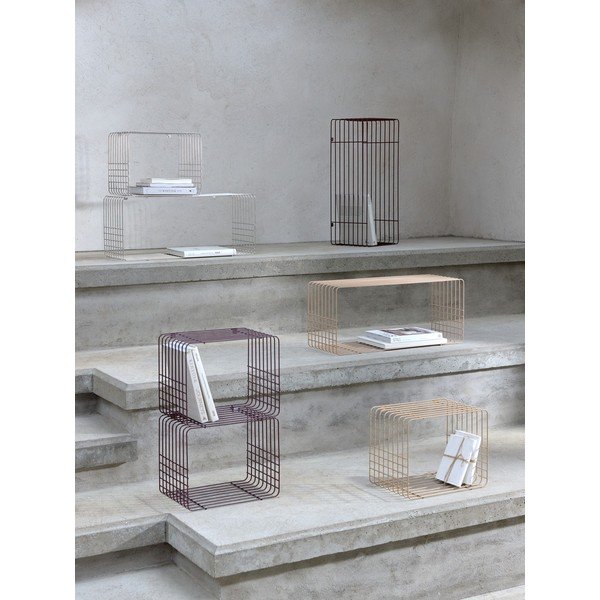 Mensola beige in metallo con ripiani multipli 38 cm Wire – Mette Ditmer Denmark-image-3