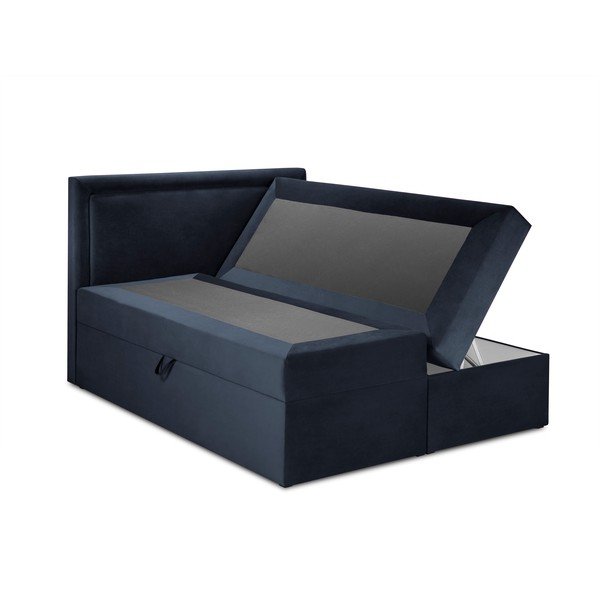 Letto matrimoniale in velluto blu scuro Yucca, 180 x 200 cm - Mazzini Beds-image-2