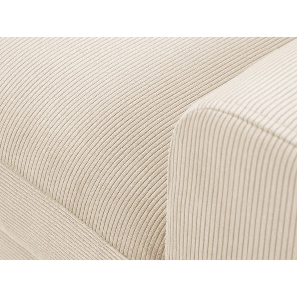 Divano letto in velluto a coste beige, angolo sinistro Moghan - Micadoni Home-image-1