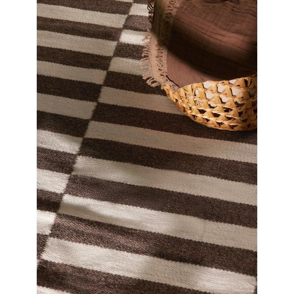 Tappeto bianco/marrone in lana reversibile/tessuto a mano 200x300 cm Vika – Hanse Home-image-3