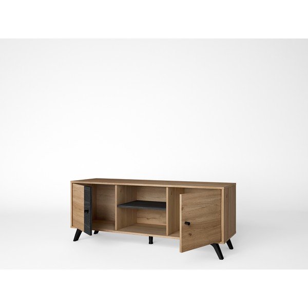 Tavolo TV nero in rovere 136x53 cm Natura - Marckeric-image-1