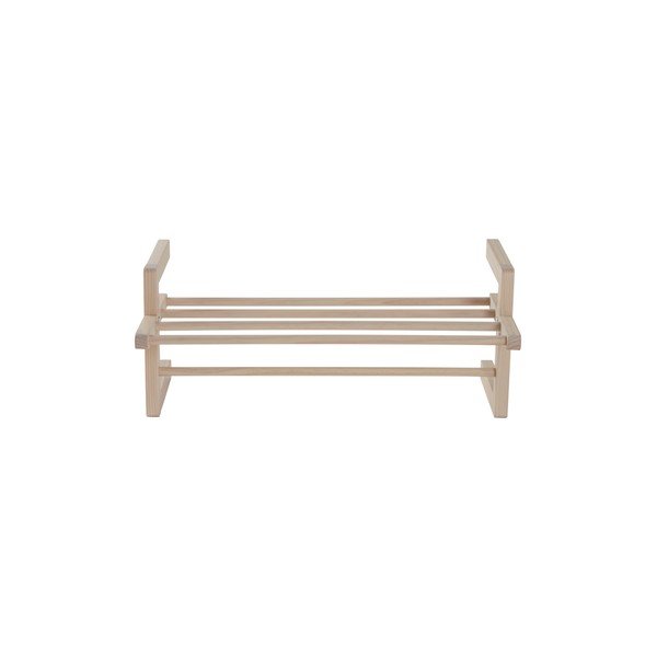 Attaccapanni da parete colore naturale chiaro in pino massiccio con scaffale 70 cm Eddison – Jotex-image-2