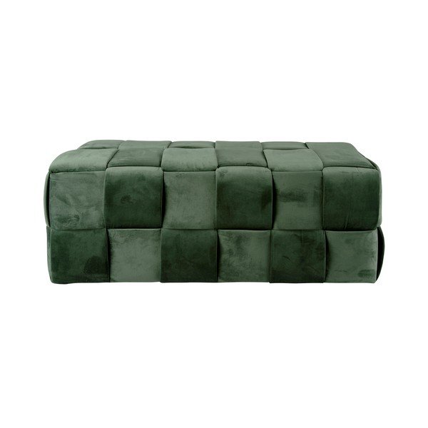 Sgabello in velluto verde scuro Weaved - Leitmotiv-image-2