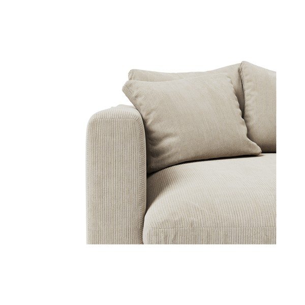 Poltrona in velluto a coste color crema Comfy - Scandic-image-1