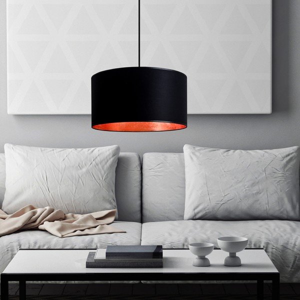 Lampada a sospensione nera con interno color rame , ⌀ 36 cm Mika - Sotto Luce-image-2