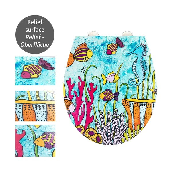 Sedile per wc con chiusura automatica 37 x 44,5 cm Rollin'Art Ocean Life - Wenko-image-2