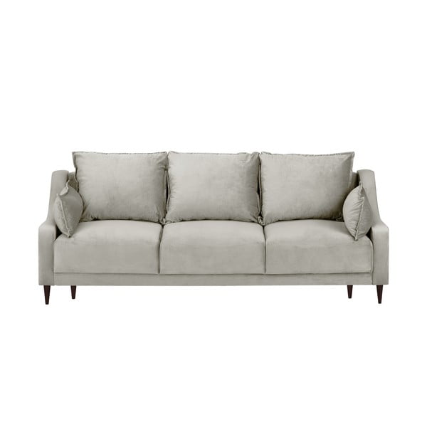 Divano letto in velluto beige con contenitore, 215 cm Freesia - Mazzini Sofas
