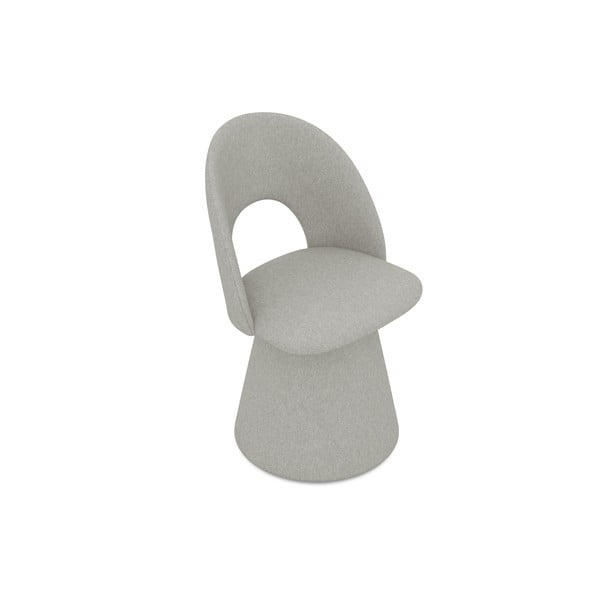 Sedia da pranzo grigio chiaro in imbottito Kalo – Makamii-image-2