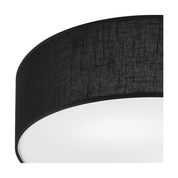 Lampada da soffitto nera con paralume in tessuto ø 45 cm Vivian - LAMKUR-image-3