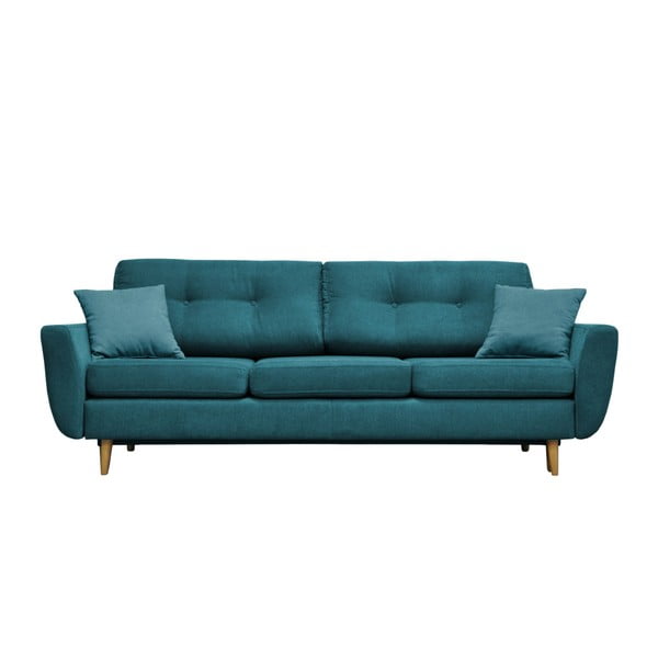Divano letto turchese con gambe chiare Rose - Mazzini Sofas