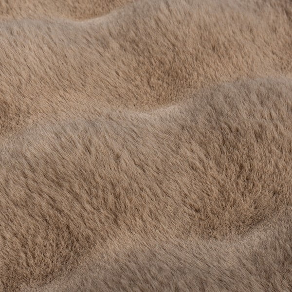 Tappeto in pelliccia sintetica marrone 80x150 cm Waffle Faux Fur - Flair Rugs-image-2